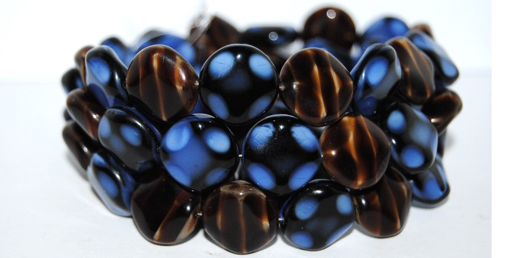 Flat Round Pressed Glass Beads With Cross, (Mix2611737029), Glass, Czech Republic