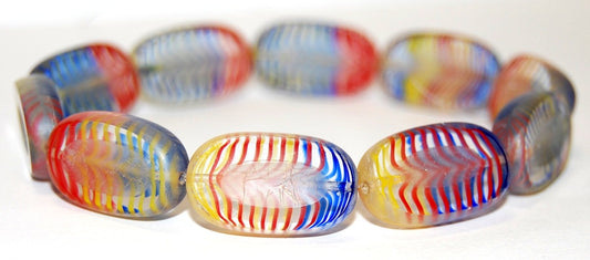 Table Cut Rounded Rectangle Oval Beads With Oval, (08310M), Glass, Czech Republic