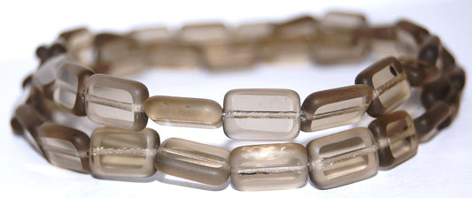 Table Cut Rectangle Beads, Gray (40010), Glass, Czech Republic