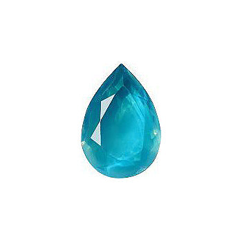 Pear Faceted Pointed Back (Doublets) Crystal Glass Stone, Aqua Blue 10 Milky Colours (04030-60070-K), Czech Republic