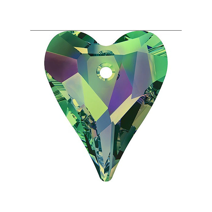 SWAROVSKI ELEMENTS Pendant Wild Heart 6240 crystal stone with hole Crystal Vm (Vitrail Medium) P Glass Austria