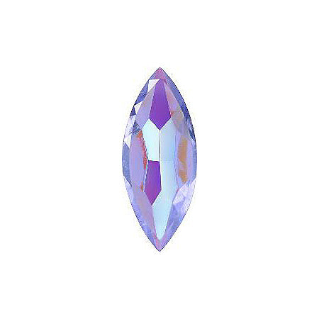 Navette Faceted Pointed Back (Doublets) Crystal Glass Stone, Violet 1 Transparent With Ab (20210-Abb), Czech Republic