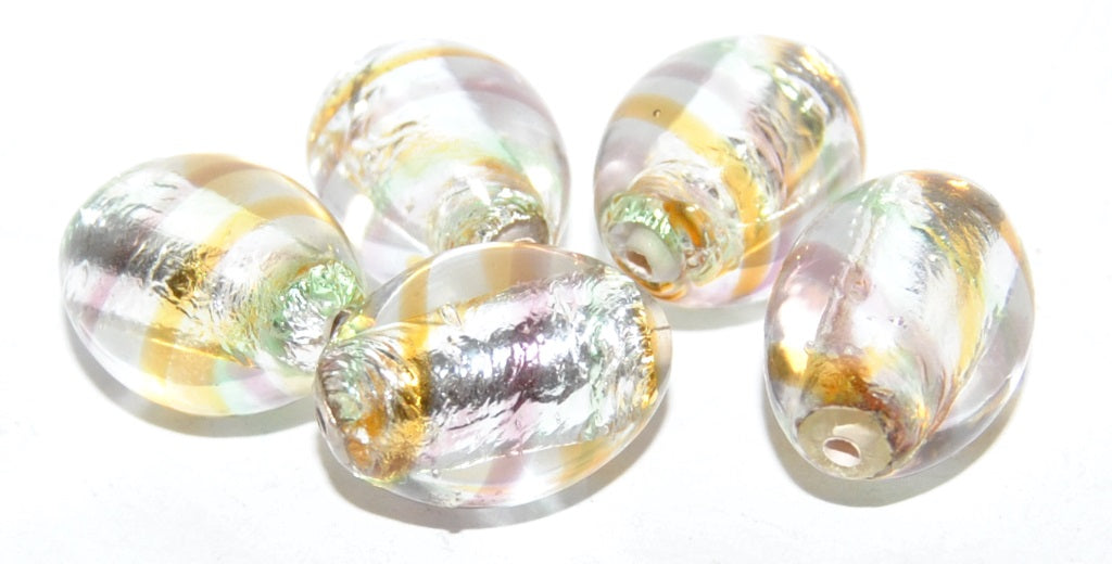 Oval Lampwork Glass Handmade Beads, (A), Glass, Czech Republic