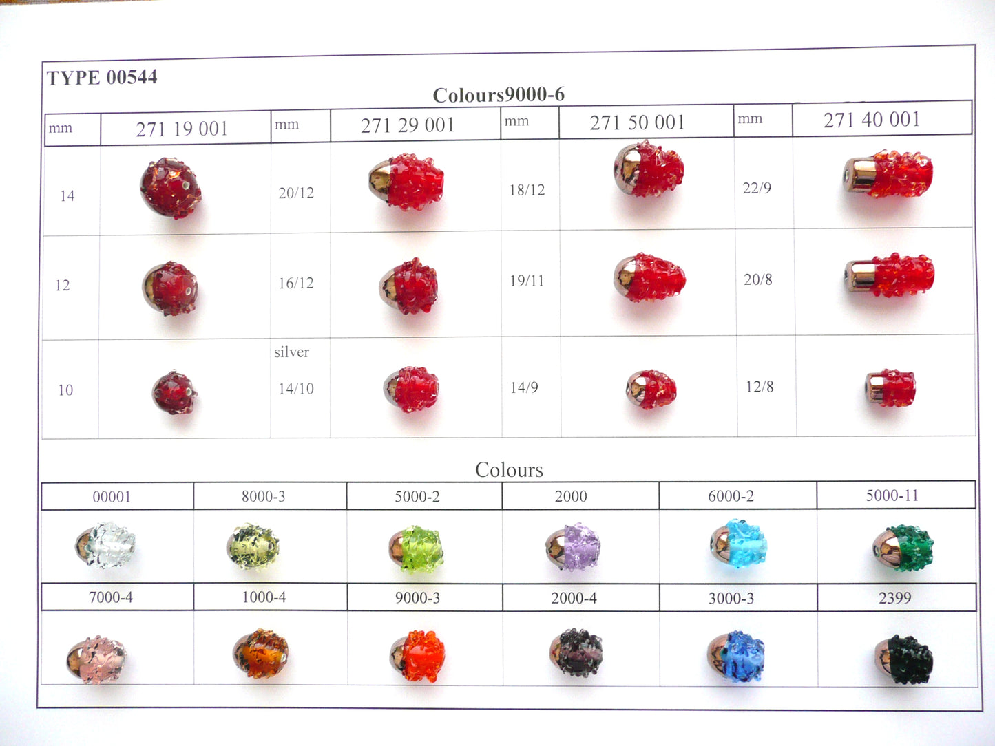 30 Stück Lampwork-Perlen 544 / Rund (271-19-001), handgefertigt, Preciosa-Glas, Tschechische Republik