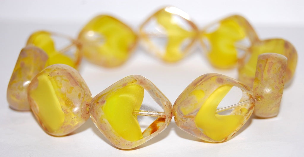 Table Cut Stone-Like Beads, (86038 43400), Glass, Czech Republic