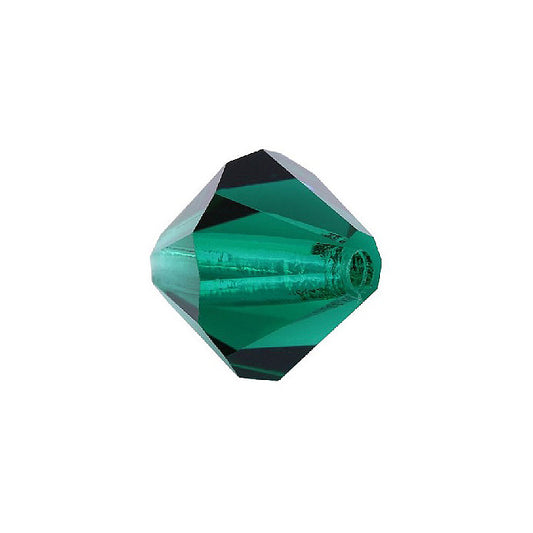 Bicone PRECIOSA MC Bead Rondelle Xilion Emerald Glass Czech Republic
