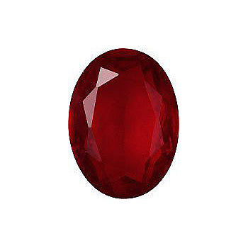 Oval Faceted Pointed Back (Doublets) Crystal Glass Stone, Red 1 Transparent (90080), Czech Republic