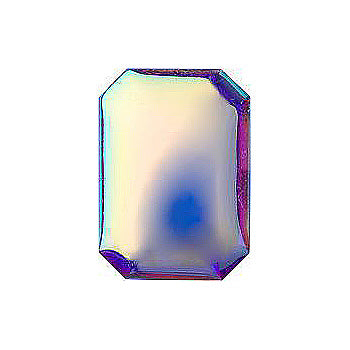 Octagon Cabochons Pointed Back Crystal Glass Stone, Blue 1 Transparent With Ab (30010-Abt), Czech Republic