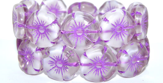 Hawaii Flower Pressed Glass Beads, (6208 46420), Glass, Czech Republic