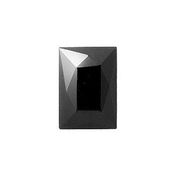 Rectangle Faceted Pointed Back (Doublets) Crystal Glass Stone, Black 1 Opaque (23980), Czech Republic