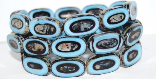 Table Cut Rounded Rectangle Oval Beads With Oval, (67993 43400), Glass, Czech Republic