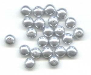 Imitation pearl glass beads round Light Gray Glass Czech Republic