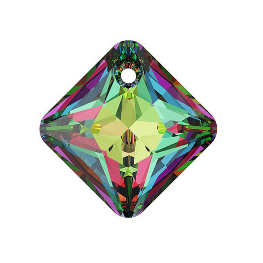 SWAROVSKI CRYSTALS pendant Princess Cut 6431 crystal stone with hole Crystal Vitrail Medium Glass Austria