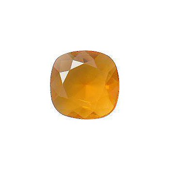 Rounded Square Faceted Pointed Back (Doublets) Crystal Glass Stone, Orange 6 Transparent (10060), Czech Republic