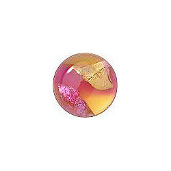 Round Cabochons Flat Back Crystal Glass Stone, Pink 1 With Silver (81709), Czech Republic