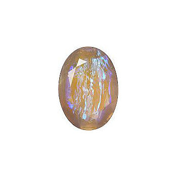 Oval Faceted Pointed Back (Doublets) Crystal Glass Stone, Violet 11 Mexico Opals (16215), Czech Republic