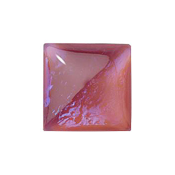 Square Cabochons Flat Back Crystal Glass Stone, Pink 3 Mexico Opals (16715), Czech Republic
