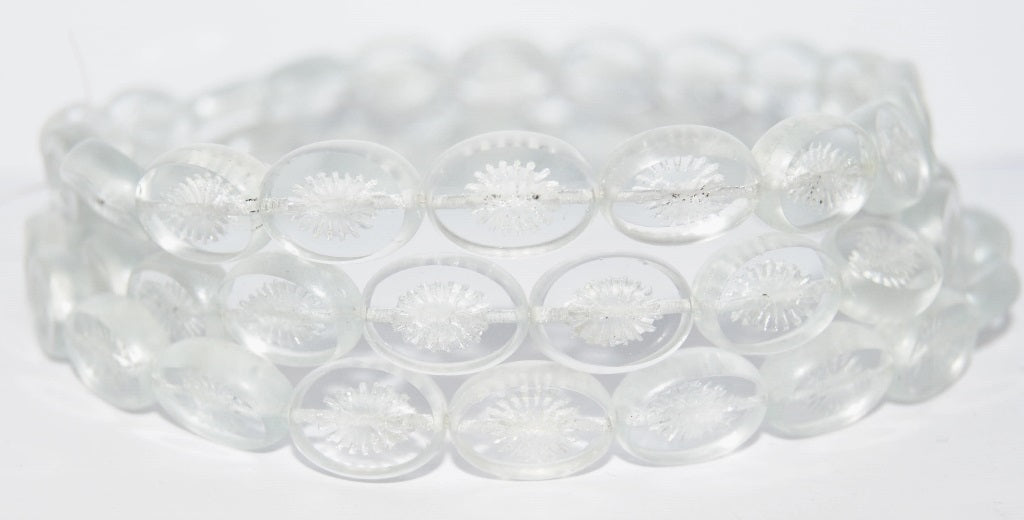 Table Cut Oval Beads Kiwi, Crystal Luster Cream (30 14401), Glass, Czech Republic