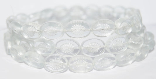 Table Cut Oval Beads Kiwi, Crystal Luster Cream (30 14401), Glass, Czech Republic
