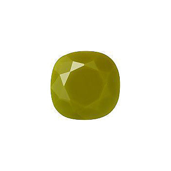 Rounded Square Faceted Pointed Back (Doublets) Crystal Glass Stone, Green 4 Opaque (54021), Czech Republic