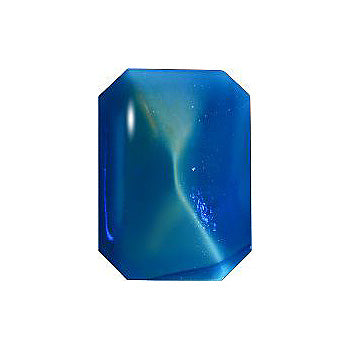 Octagon Cabochons Pointed Back Crystal Glass Stone, Aqua Blue 11 Mexico Opals (16618), Czech Republic