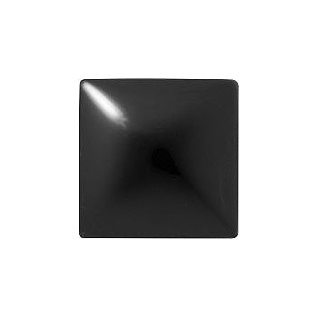 Square Cabochons Flat Back Crystal Glass Stone, Black 1 Opaque (23980), Czech Republic