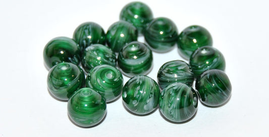 Czech Glass Hand Made Round Lampwork Beads With Aventurine, (10 J), Glass, Czech Republic