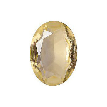 Oval Faceted Pointed Back (Doublets) Crystal Glass Stone, Yellow 2 Transparent (10010), Czech Republic