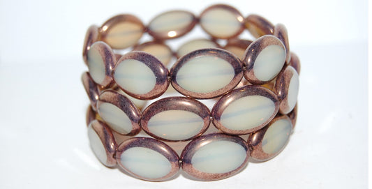 Table Cut Oval Beads Roach, 11000B Bronze (11000B 14415), Glass, Czech Republic