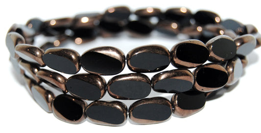 Table Cut Rectangle Beads, Black Bronze (23980 14415), Glass, Czech Republic