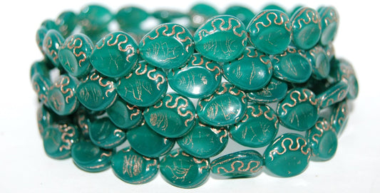 Tear Oval Pressed Glass Beads, (52050 54200), Glass, Czech Republic