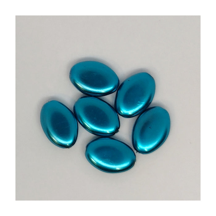Imitation pearl glass beads oval Sea Blue Glass Czech Republic