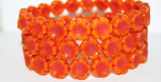 Hawaii Flower Pressed Glass Beads, (81260 47590), Glass, Czech Republic
