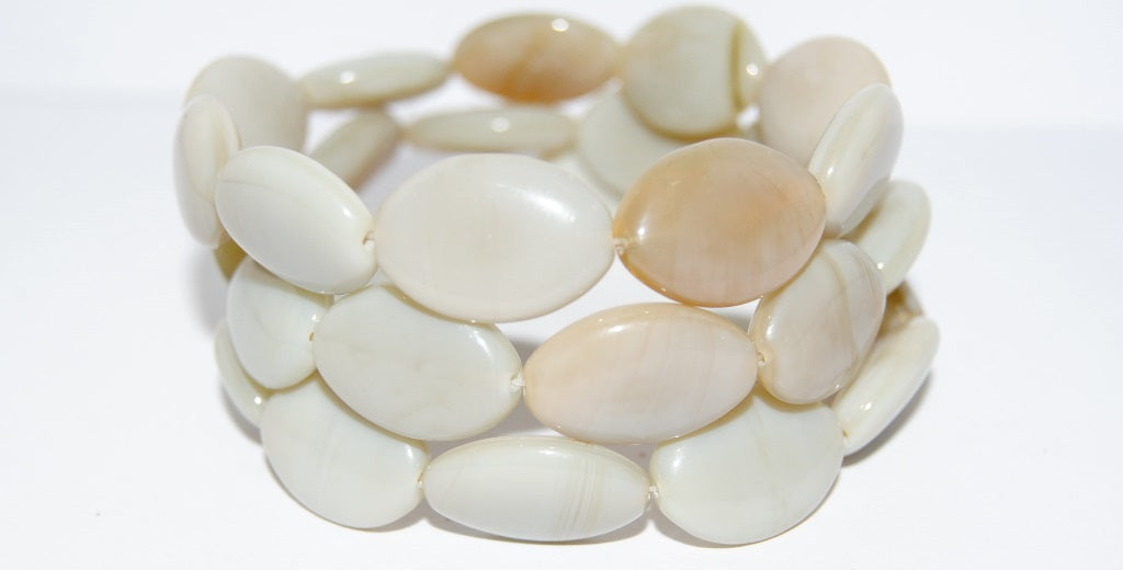 Oval Pressed Glass Beads, (13010Mix), Glass, Czech Republic