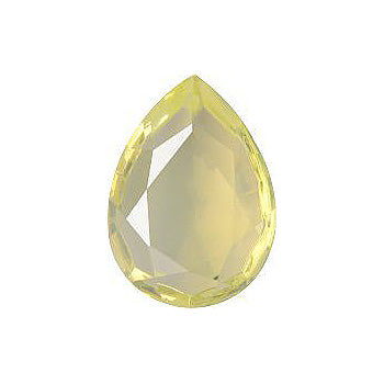 Pear Faceted Pointed Back (Doublets) Crystal Glass Stone, Yellow 2 Milky Colours (Milky-Yellow), Czech Republic