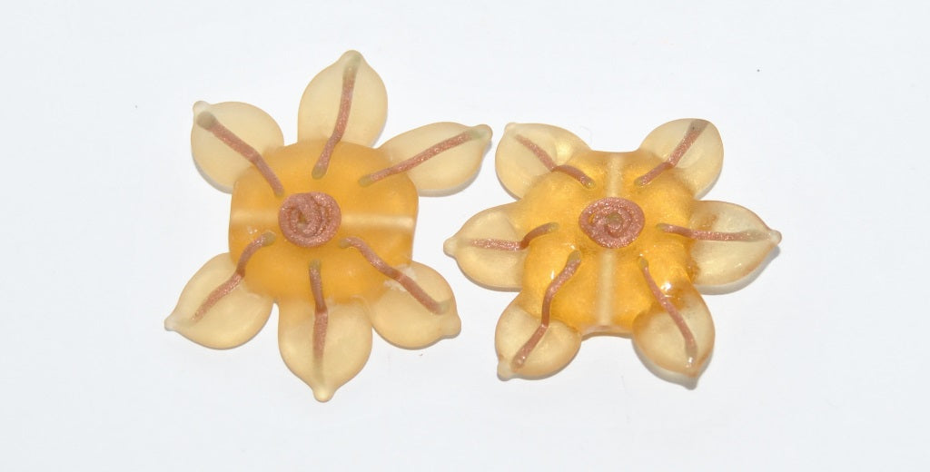 Czech Glass Hand Made Flower Lampwork Beads, (3026 C), Glass, Czech Republic