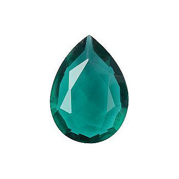 Pear Faceted Pointed Back (Doublets) Crystal Glass Stone, Green 2 Transparent (50720), Czech Republic