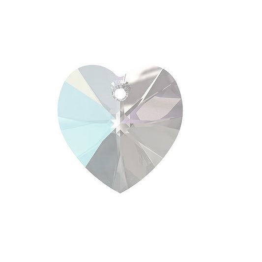 SWAROVSKI ELEMENTS pendant HEART 6228 crystal stone with hole Crystal Shimmer Glass Austria