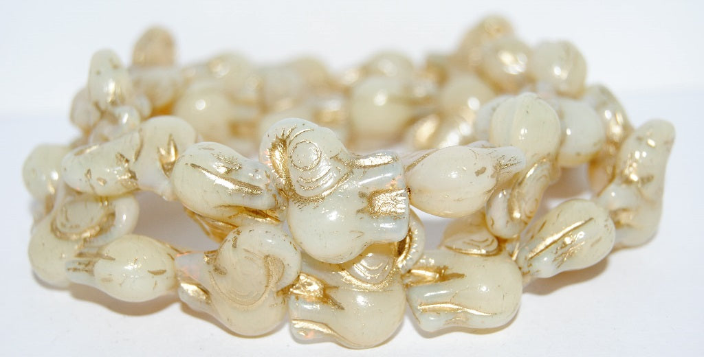 Elephant Animal Pressed Glass Beads, (1000 54202), Glass, Czech Republic