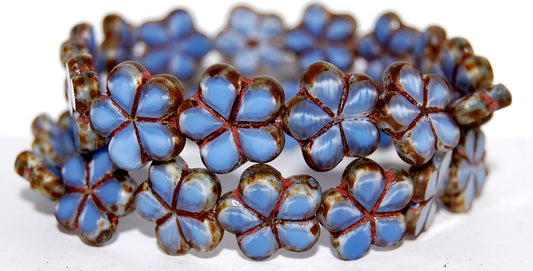 Table Cut Flower Beads, 36016 Travertin (36016 86800), Glass, Czech Republic