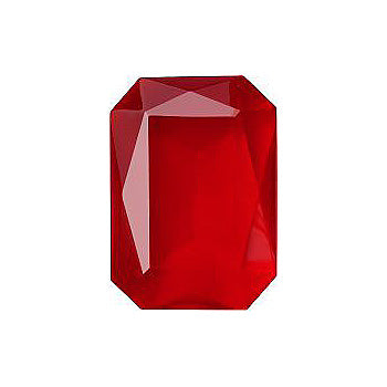 Octagon Faceted Pointed Back (Doublets) Crystal Glass Stone, Red 1 Transparent (90070), Czech Republic