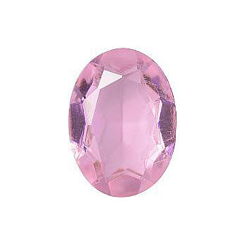 Oval Faceted Pointed Back (Doublets) Crystal Glass Stone, Pink 1 Transparent (70110-K), Czech Republic