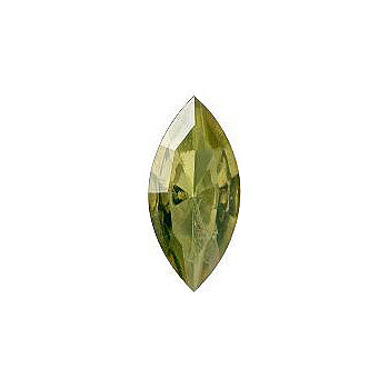 Navette Faceted Pointed Back (Doublets) Crystal Glass Stone, Light Green 8 Transparent With Chrome (50570-Chr), Czech Republic