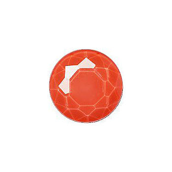 Round Faceted Flat Back Crystal Glass Stone, Orange 6 Colours 69 (69575), Czech Republic