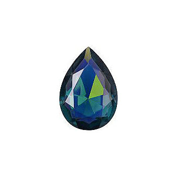 Pear Faceted Pointed Back (Doublets) Crystal Glass Stone, Blue 2 Transparent With Ab (30330-L-Abb), Czech Republic