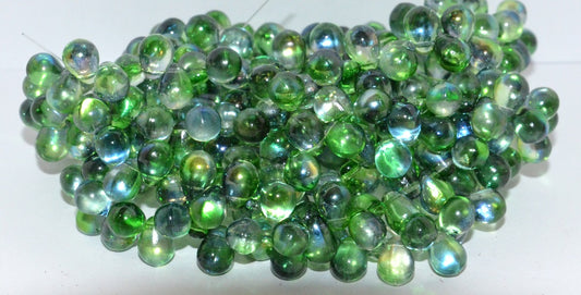 Pear Drop Pressed Glass Beads, Crystal 48118 (30 48118), Glass, Czech Republic