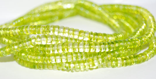 Flat Round Wheel Pressed Glass Beads, 48126 (48126), Glass, Czech Republic