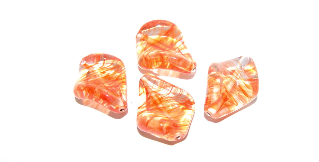 Leaf Lampwork Glass Handmade Beads, (F), Glass, Czech Republic