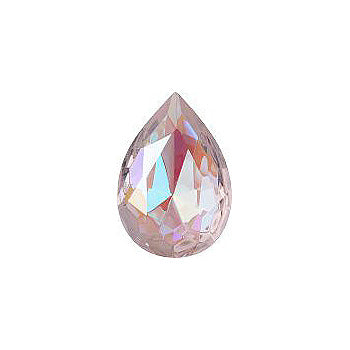 Pear Faceted Pointed Back (Doublets) Crystal Glass Stone, Pink 11 Transparent With Ab (20000-Abb), Czech Republic