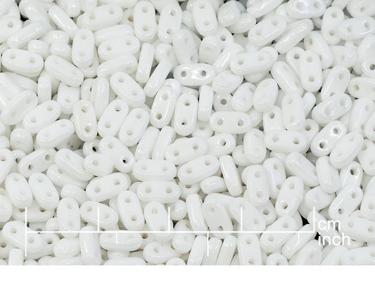 OUTLET 250g Pressed Czech Glass Beads, 2 x 6 mm, Chalk White (111-00319-02x06-03000)